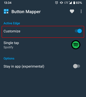 صورة لـ كيفية إعادة تعيين وظيفة Active Edge على Pixel 4 | customize-option-button-mapper-android-app-min-DzTechs