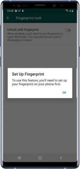صورة لـ كيفية تمكين قفل بصمة الإصبع على WhatsApp لنظام Android | enable-fingerprint-e1572700080662-min-DzTechs
