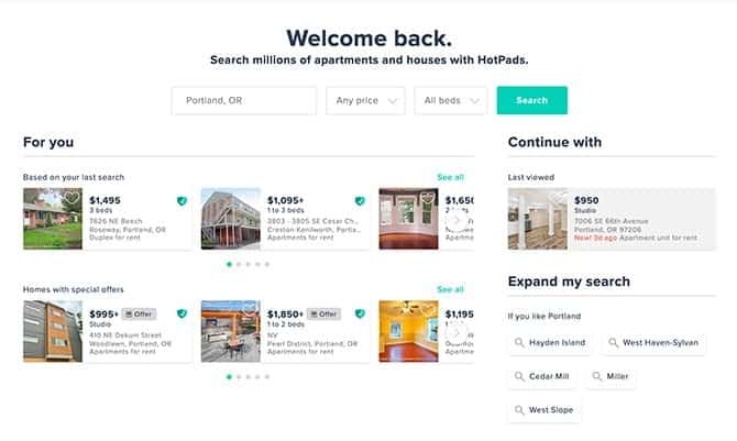 صورة لـ البحث عن المنازل والشقق لشرائها أو استئجارها باستخدام Hotpads | hotpads-search-apartment-rent-buy-01-welcome-screen-min-DzTechs