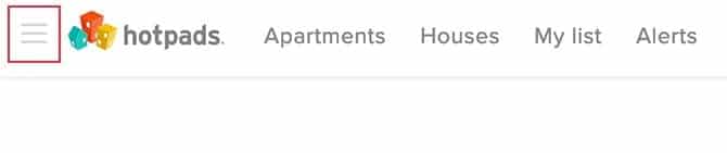 صورة لـ البحث عن المنازل والشقق لشرائها أو استئجارها باستخدام Hotpads | hotpads-search-apartment-rent-buy-02-menu-bar-min-DzTechs