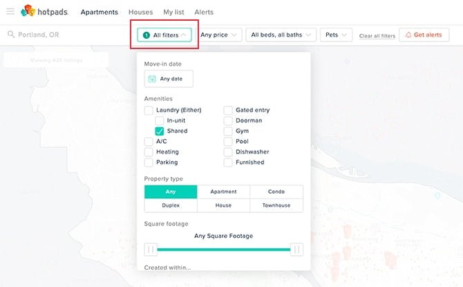 صورة لـ البحث عن المنازل والشقق لشرائها أو استئجارها باستخدام Hotpads | hotpads-search-apartment-rent-buy-05-all-filters-min-DzTechs