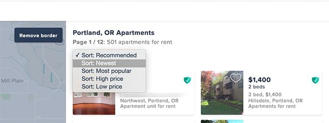 صورة لـ البحث عن المنازل والشقق لشرائها أو استئجارها باستخدام Hotpads | hotpads-search-apartment-rent-buy-08-sort-by-newest-min-DzTechs