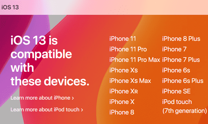 صورة لـ ألا يمكنك تحديث جهاز iPhone أو iPad؟ طرق لاصلاح هذا المشكل | iOS-13-Compatibility-min-DzTechs