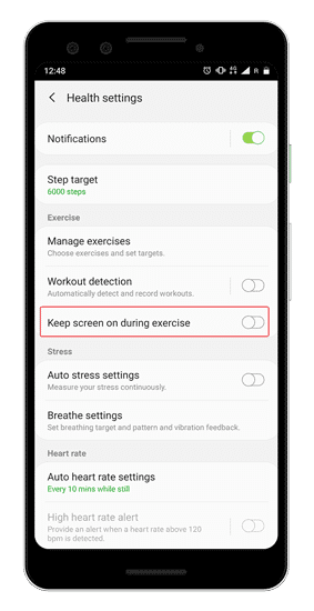 صورة لـ أفضل النصائح والحيل على Samsung Galaxy Fit لاستخدام السوار بفعالية | keep-screen-on-during-exercise-min-DzTechs