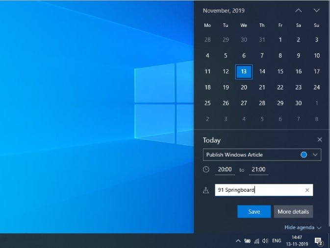 صورة لـ كل الميزات الجديدة في تحديث Windows 10 نوفمبر 2019 الإصدار 1909 | new-meeting-entry-DzTechs