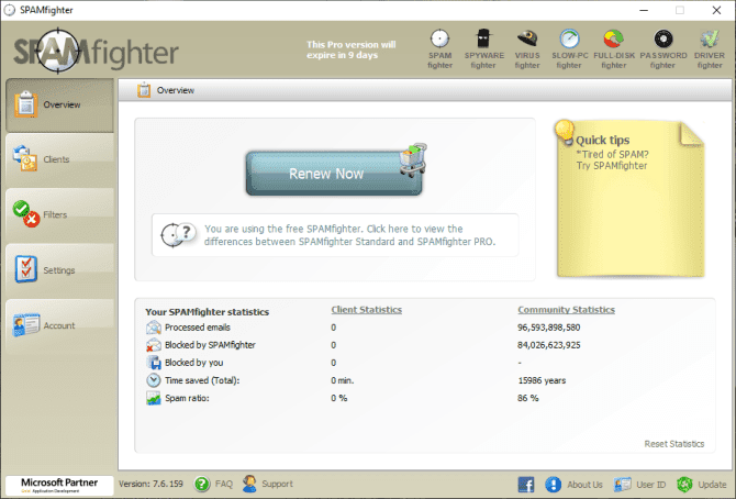 صورة لـ تطبيقات مكافحة البريد العشوائي لـ Microsoft Outlook التي ترفع من حمايتك | outlook-spam-filter-spamfighter-min-DzTechs