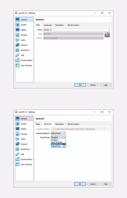 صورة لـ كيفية نقل الملفات بين نظام التشغيل الضيف في الجهاز الإفتراضي والكمبيوتر المضيف | 31virtualbox-general-settings-1