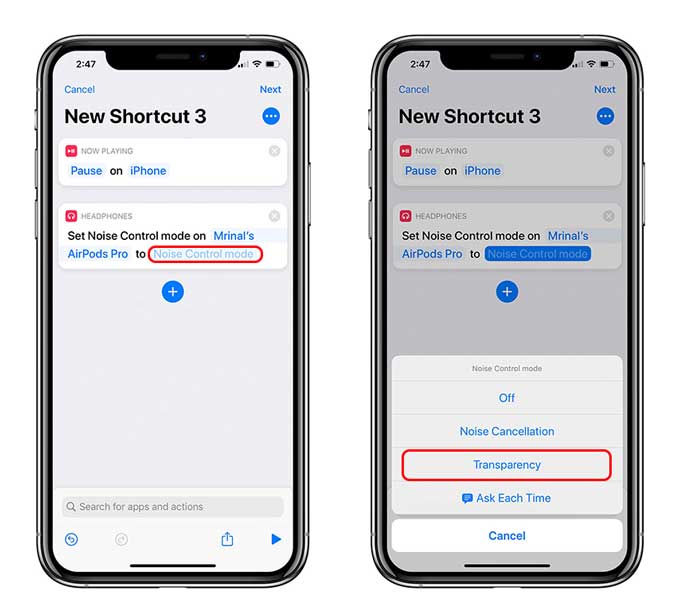صورة لـ كيفية التبديل إلى وضع شفافية الصوت على AirPods Pro دون الضغط على أي أزرار؟ | 4-3-min-DzTechs