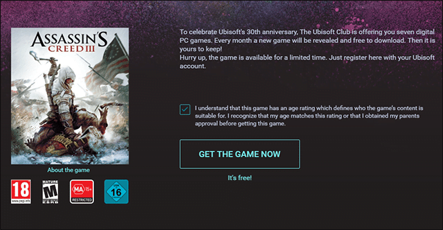 صورة لـ طريقة الحصول علي لعبة Assassin’s Creed 3 مجانا من Ubisoft | Assassin25E225802599s2BCreed2B3-DzTechs