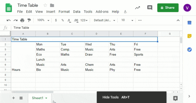 صورة لـ كيفية دمج الخلايا في “جداول بيانات Google” مع كيفية إنشاء جدول في WordPress | Maachi-1-DzTechs