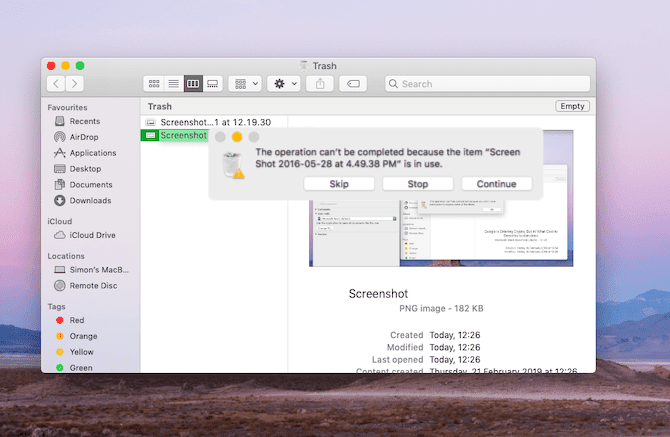 صورة لـ لا يمكنك إفراغ سلة المهملات على الـ Mac الخاص بك؟ إليك كيفية إصلاحه | Screenshot_2019_02_21_at_12.40.11-IjPpuFfs-DzTechs