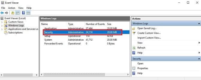 صورة لـ 4 طرق لمعرفة ما إذا كان شخص ما يتطفل على جهاز الكمبيوتر الخاص بك بدون برامج | Security-Logs-min-DzTechs