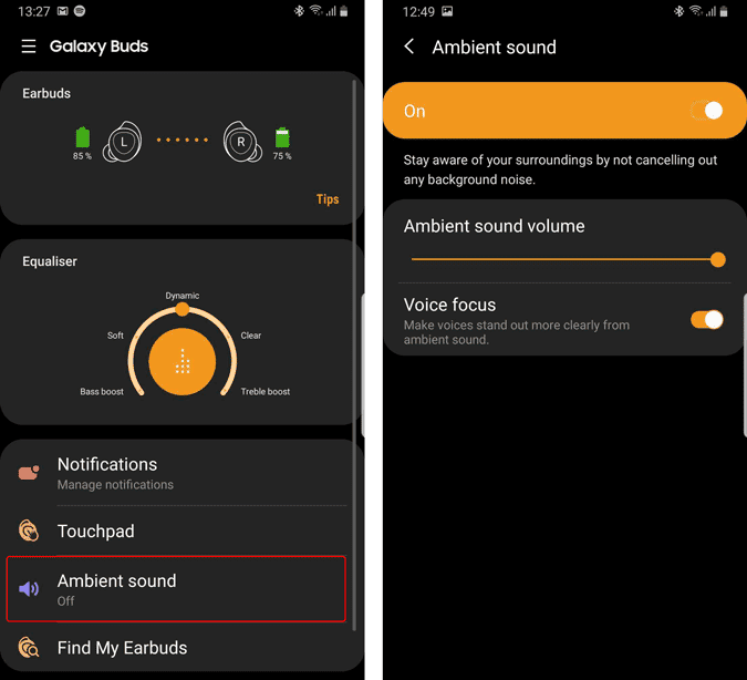 صورة لـ أفضل 10 نصائح وحيل لـ Galaxy Buds لعام 2023 | ambient-sound-mode-min-DzTechs