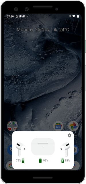 صورة لـ كيفية التحقق من مستوى بطارية Airpods Pro على أي جهاز؟ | android-1-min-DzTechs