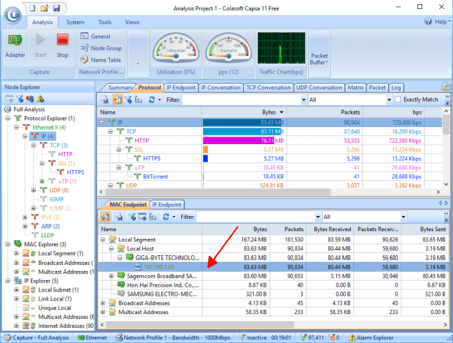 صورة لـ من الذي يستخدم النطاق الترددي الخاص بي؟ نصائح لمراقبة استخدام الشبكة المنزلية | capsa_select_local_protocol-A42PnFfs-DzTechs