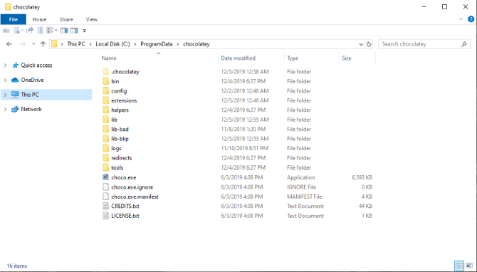 صورة لـ أسرع طريقة لتثبيت تطبقات Windows: باستخدام موجه الأوامر | chocolatey_installation_folder-NGy6vGfs-DzTechs