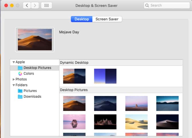 صورة لـ أفضل الطرق لتخصيص سطح مكتب الـ Mac الخاص بك | desktop_and_screensaver_settings_on_macos_mojave-UQKpxFfs-DzTechs