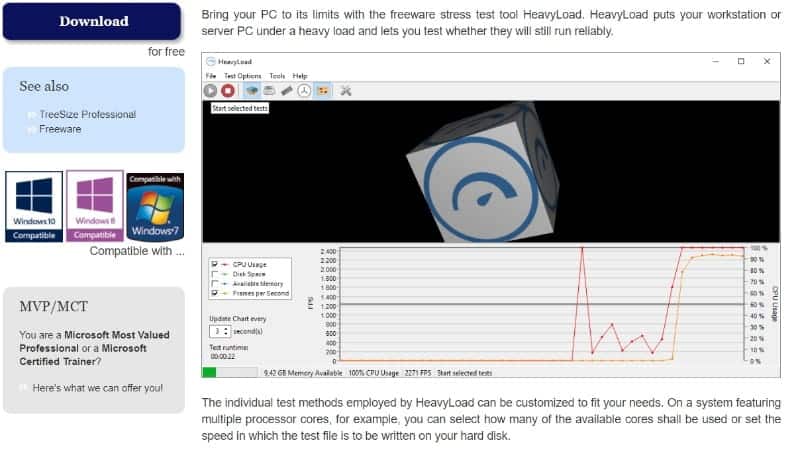 صورة لـ أفضل التطبيقات المجانية لإختبار تحمل كل من CPU ، GPU ، RAM على الكمبيوتر | heavyload-min-DzTechs