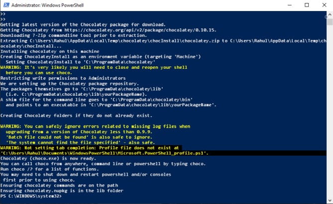 صورة لـ أسرع طريقة لتثبيت تطبقات Windows: باستخدام موجه الأوامر | install_chocolatey_through_powershell-o5y6vGfs-DzTechs