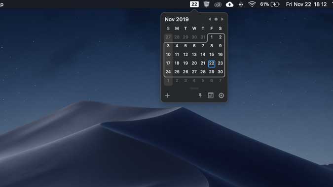 صورة لـ أفضل تطبيقات التقويم على الـ Mac والتي يُمكنك الوصول إليها من شريط القائمة | itsycal-1-min-DzTechs
