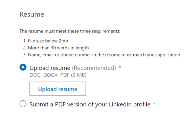 صورة لـ كيفية تحميل سيرتك الذاتية إلى LinkedIn بالطريقة الصحيحة | linkedin-easy-apply-min-DzTechs