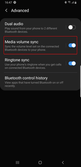 صورة لـ أفضل 10 نصائح وحيل لـ Galaxy Buds لعام 2023 | media-volume-sync-min-DzTechs