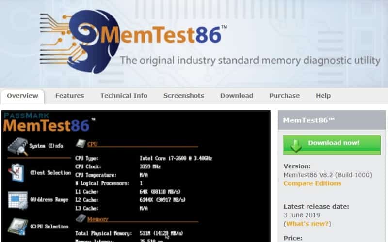 صورة لـ أفضل التطبيقات المجانية لإختبار تحمل كل من CPU ، GPU ، RAM على الكمبيوتر | memtest86-min-DzTechs
