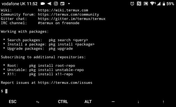 صورة لـ كيفية استخدام سطر أوامر Linux على نظام Android مع Termux | muo_android_termux_start-7g4bzFfs-DzTechs