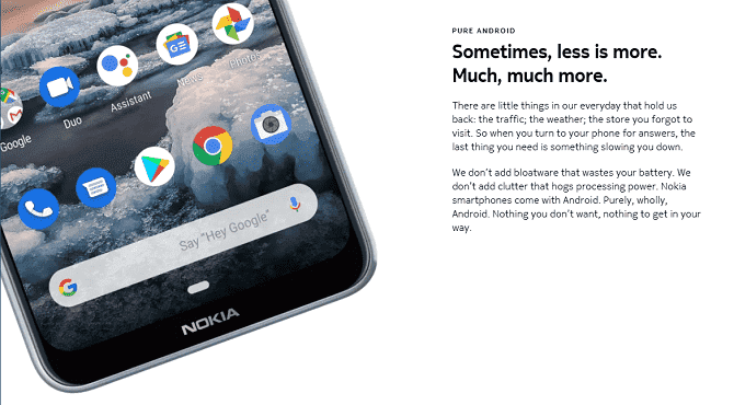 صورة لـ ما هو Stock Android؟ أسباب لاستخدامه على هاتفك التالي | nokia-pure-android-less-clutter-min-DzTechs