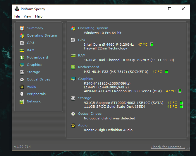 صورة لـ أفضل برامج قياس الأداء المجانية لنظام Windows | speccy-EmtBfFfs-DzTechs