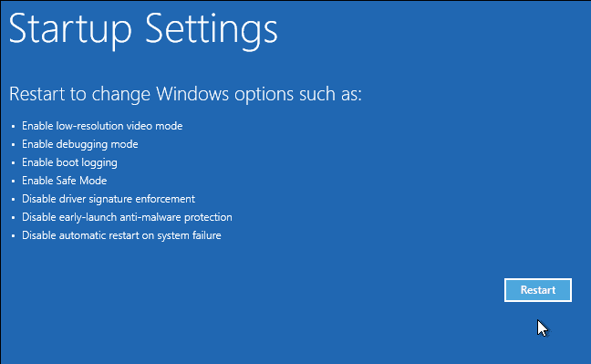 صورة لـ كيفية تشغيل الألعاب والتطبيقات القديمة على نظام Windows 10 | Windows_10_Advanced_Boot_Options_Startup_Settings-klo01Hfs-DzTechs