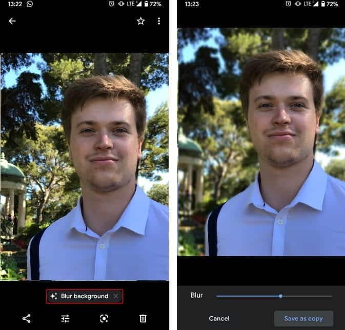 صورة لـ أفضل النصائح والحيل على “صور Google” (2023) | background_blur_google_photos-JSTlTJfs-DzTechs