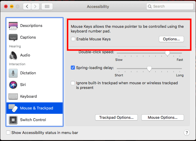 صورة لـ لوحة المفاتيح على الـ Mac لا تعمل؟ إليك كيفية إصلاحها | disable_mouse_keys-vOxrKFfs-DzTechs