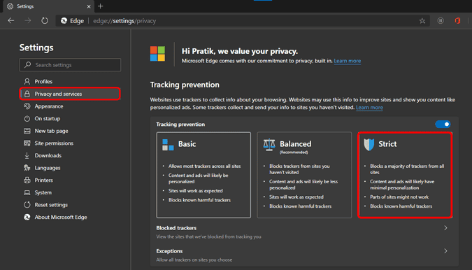 صورة لـ كيفية حظر الإعلانات ومنع التتبع عبر الإنترنت في Edge Chromium | edge_privacy_settings-PAOF8Kfs-DzTechs