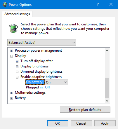 صورة لـ كيفية التحكم في إعدادات السطوع على نظام Windows 10 | enabled_adaptive_brightness-C98sEHfs-DzTechs