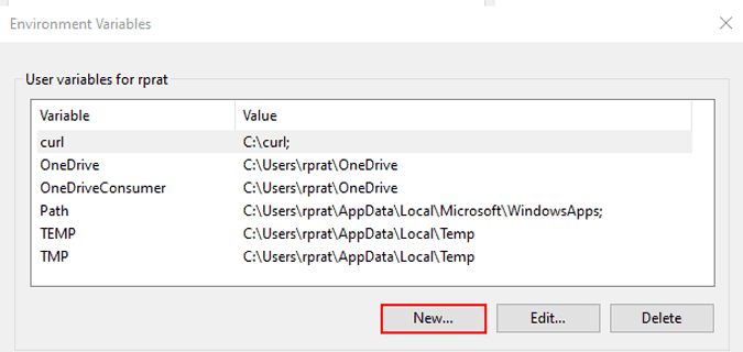 صورة لـ تعلم كيفية استخدام Curl مع هذه الأوامر المفيدة لـ Curl | new_environment_variable-HVAPJFfs-DzTechs