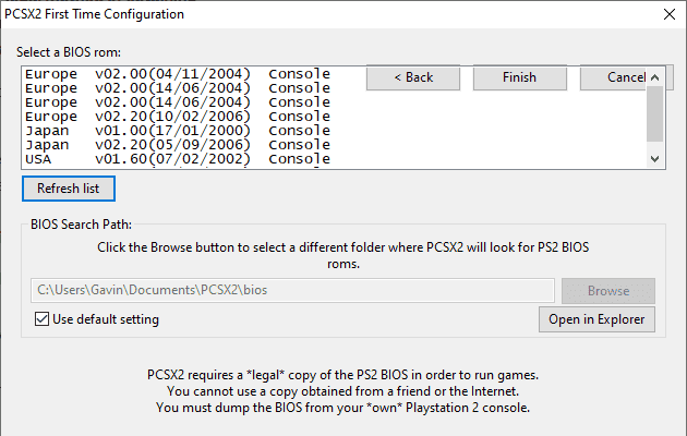 صورة لـ كيفية لعب ألعاب PS2 على الكمبيوتر الخاص بك | pcsx2_bios_config_with_regions-h4oX3Kfs-DzTechs
