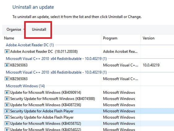 صورة لـ خطأ Critical Process Died في Windows 10؟ كيفية إصلاح كود التوقف لهذا الخطأ | uninstall_update_windows10-qC6rdGfs-DzTechs