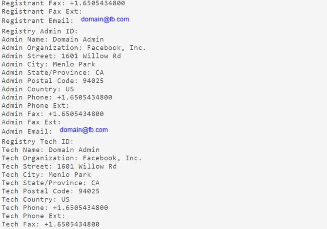 صورة لـ كيفية إزالة المعلومات الشخصية الكاذبة على الإنترنت | whois_search_facebook_example-NG2JPFfs-DzTechs