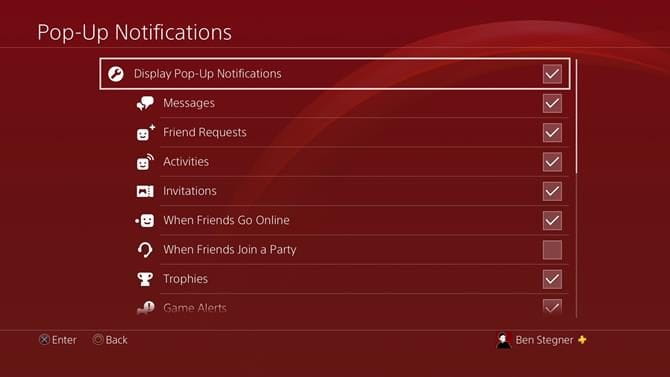 صورة لـ كيفية تنظيم محتوى PS4 الخاص بك فيما يخص الألعاب والإشعارات والأصدقاء | 08_PS4_Notification_Options_670x377-CywPlMfs-DzTechs