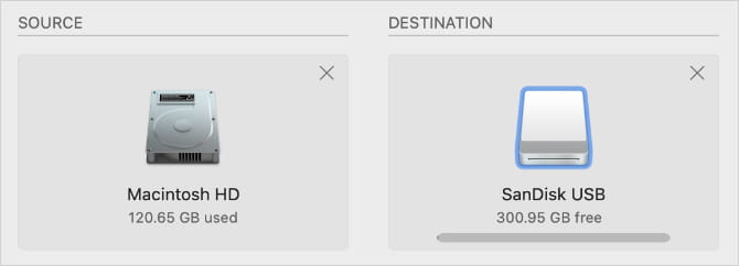 صورة لـ كيفية حذف (أو استعادة) قسم الاسترداد الخاص بـ Mac | Carbon_Copy_Cloner_selecting_Source_and_Destination-20h4XHfs-DzTechs