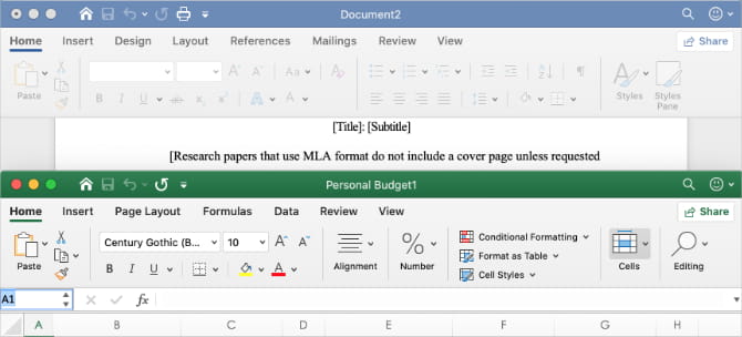 صورة لـ أسباب تجعلك تقوم باستخدام iWork بدلاً من Microsoft Office | Microsoft_Word_and_Excel_User_Interfaces-JAXheMfs-DzTechs