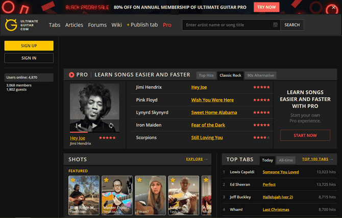 صورة لـ أفضل المواقع للعثور على أوتار الغيتار لعزف الأغاني الشائعة | Ultimate_Guitar-jB0jzIfs-DzTechs