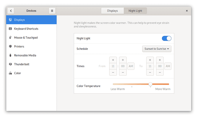 صورة لـ هل عليك استخدام Linux مع Wayland؟ ما تحتاج إلى معرفته | Wayland_GNOME_Night_Light_Settings-CSF0cIfs-DzTechs
