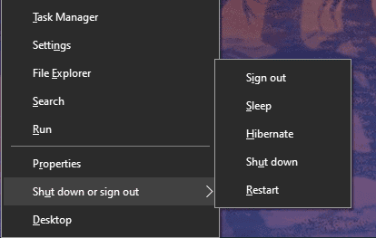 صورة لـ كيفية إيقاف تشغيل Windows 10 أو تفعيل وضع السكون من خلال اختصارات لوحة المفاتيح | Windows_10_Power_User_Menu_Shutdown-vq1qPMfs-DzTechs