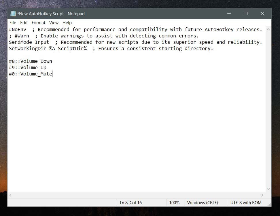 صورة لـ كيفية إنشاء اختصارات مخصصة للتحكم في مستوى الصوت على Windows | autohotkey_script-fhm1JLfs-DzTechs