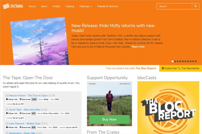 صورة لـ أفضل مواقع الويب للحصول على الموسيقى المجانية بترخيص المشاع الإبداعي | blocSonic_home_page_with_sample_of_free_music-WIAUtIfs-DzTechs