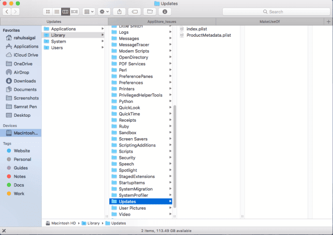 صورة لـ كيفية إصلاح مشاكل Mac App Store الشائعة والأخطاء | delete_the_contents_of_the_updates_folder-dhJRXHfs-DzTechs