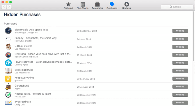 صورة لـ كيفية إصلاح مشاكل Mac App Store الشائعة والأخطاء | manage_hidden_purchases_in_the_app_store_e1532098906497-qGJRXHfs-DzTechs