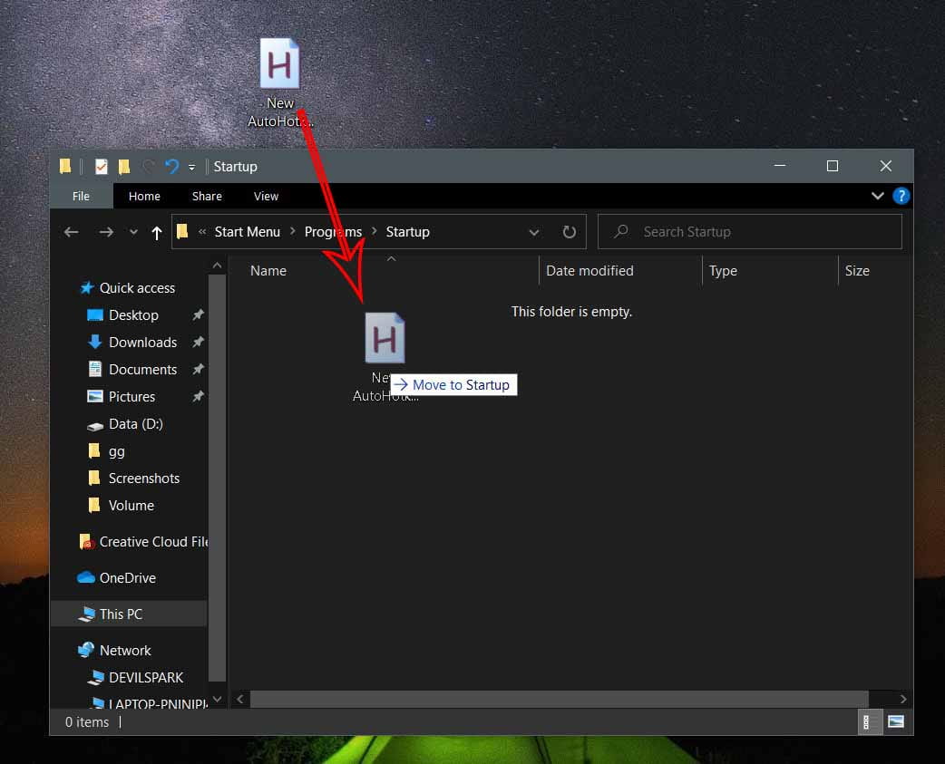 صورة لـ كيفية إنشاء اختصارات مخصصة للتحكم في مستوى الصوت على Windows | moving_autohotkey_to_system_files-acm1JLfs-DzTechs